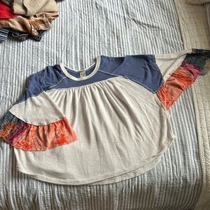 Free People Bell Sleeved Boho Top